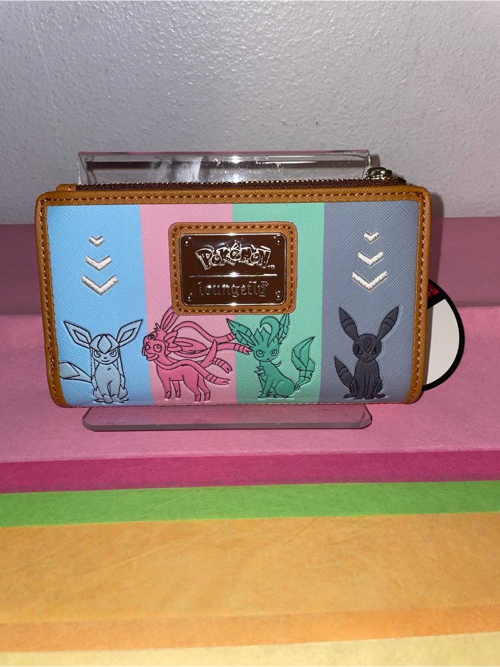 Exclusive Loungefly Pokemon Eevee Evolutions Retro Color Block Wallet